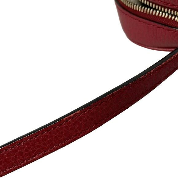 GUCCI Bree Beige Brown Red Jacquard Leather - Shoulder Bag 631-051525 - Picture 6 of 9